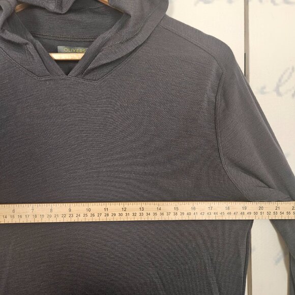 Olivers Men's Porter Hoodie Gray Size Medium Pullover 100% Merino Wool - Picture 6 of 8